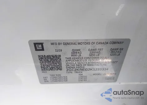 2019 Chevrolet Silverado Wt from USA, damaged, VIN 2GC2KREG2K1233334